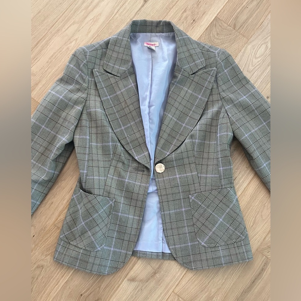 Fun grey and purple blazer